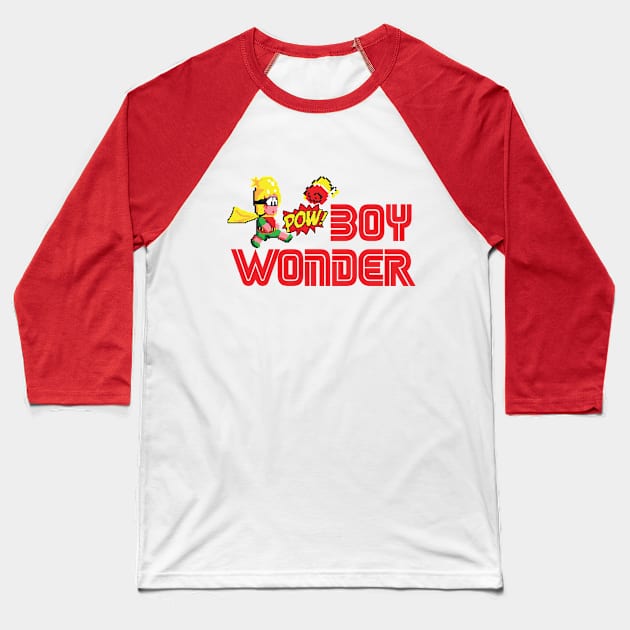 Boy Wonder Baseball T-Shirt by retrogameraddict